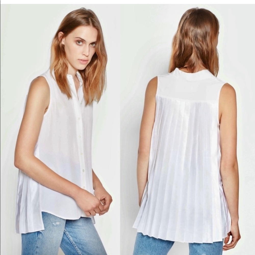 NEW Equipment Pleated Back Sleeveless Shirt, XS